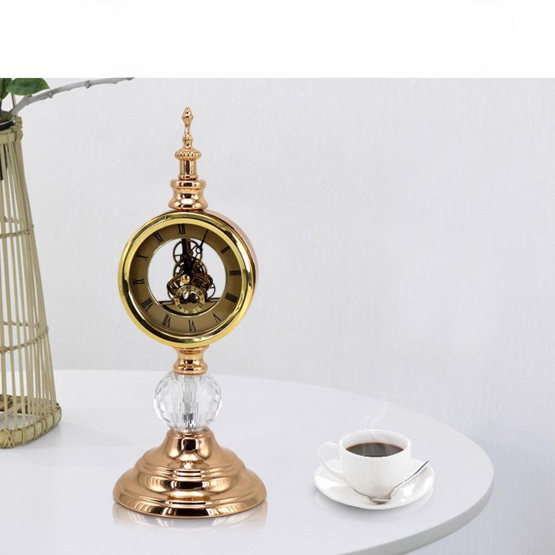 European Light Luxury Clock American Luxury Retro Creative Office Table Clock Wine Cabinet Home Decoration Decoration
