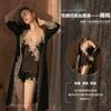 Women's Satin Lace Cami Shorts with Tie Robe Bathrobe Lounge Set
