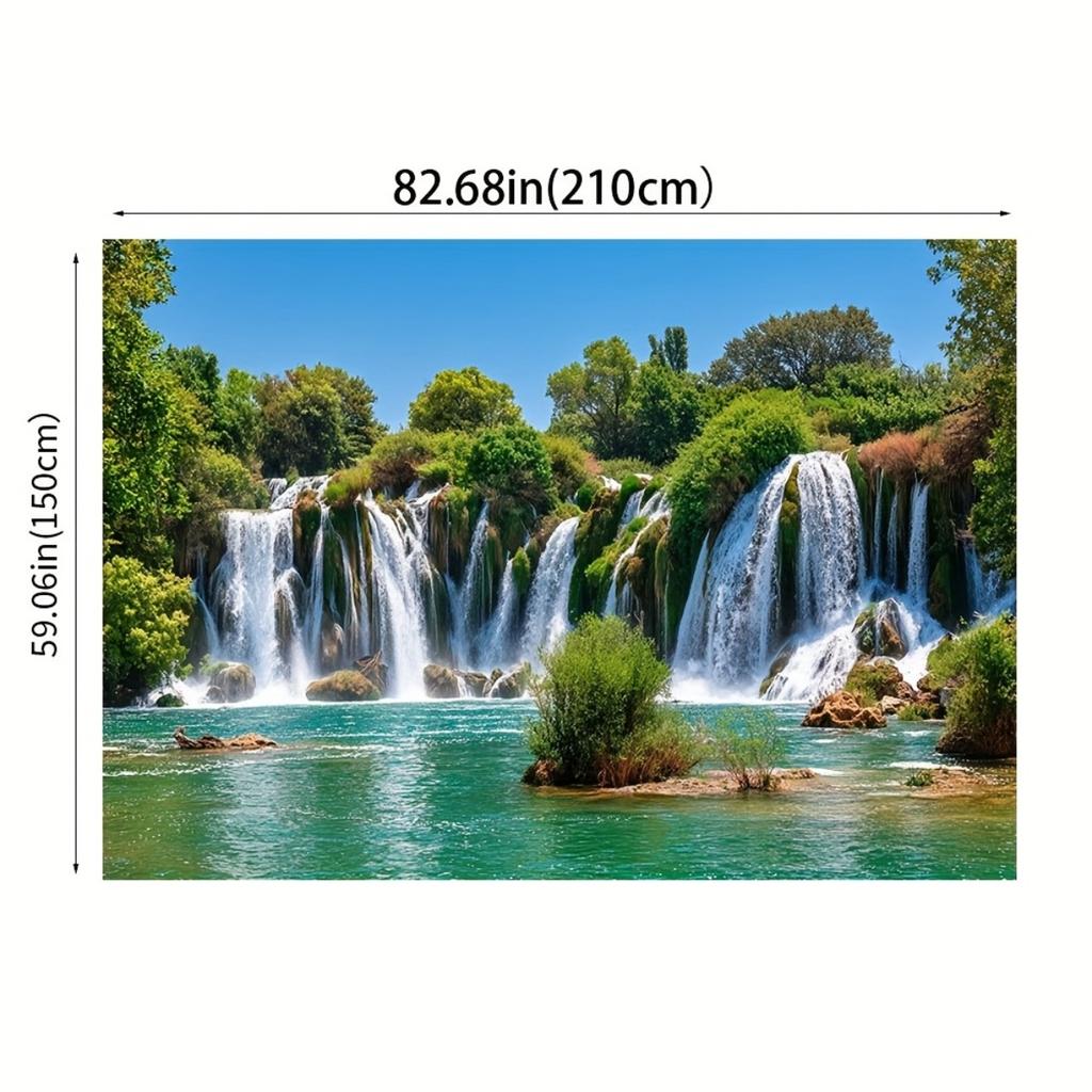 2D Flat Surface 1-piece Waterfall Background Fabric Suitable for Photography Studios Living Rooms and Outdoor Decoration