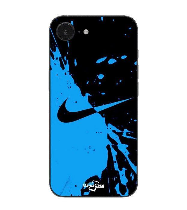 Maniacase Case For Iphone 16E Nike Logo Color Black and Blue