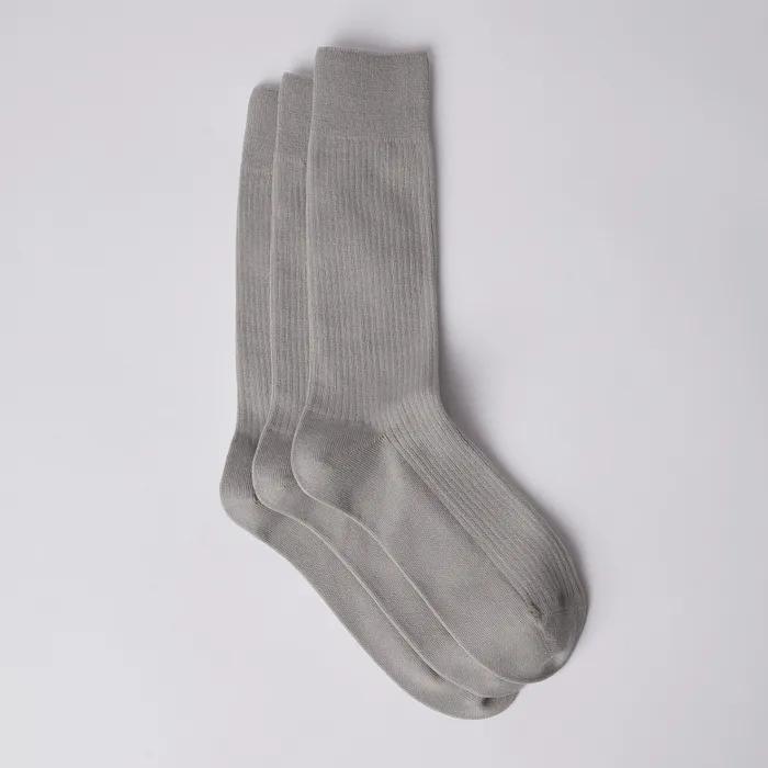 SUPIMA COTTON SOCKS 3PCS LIGHT GRAY (247)