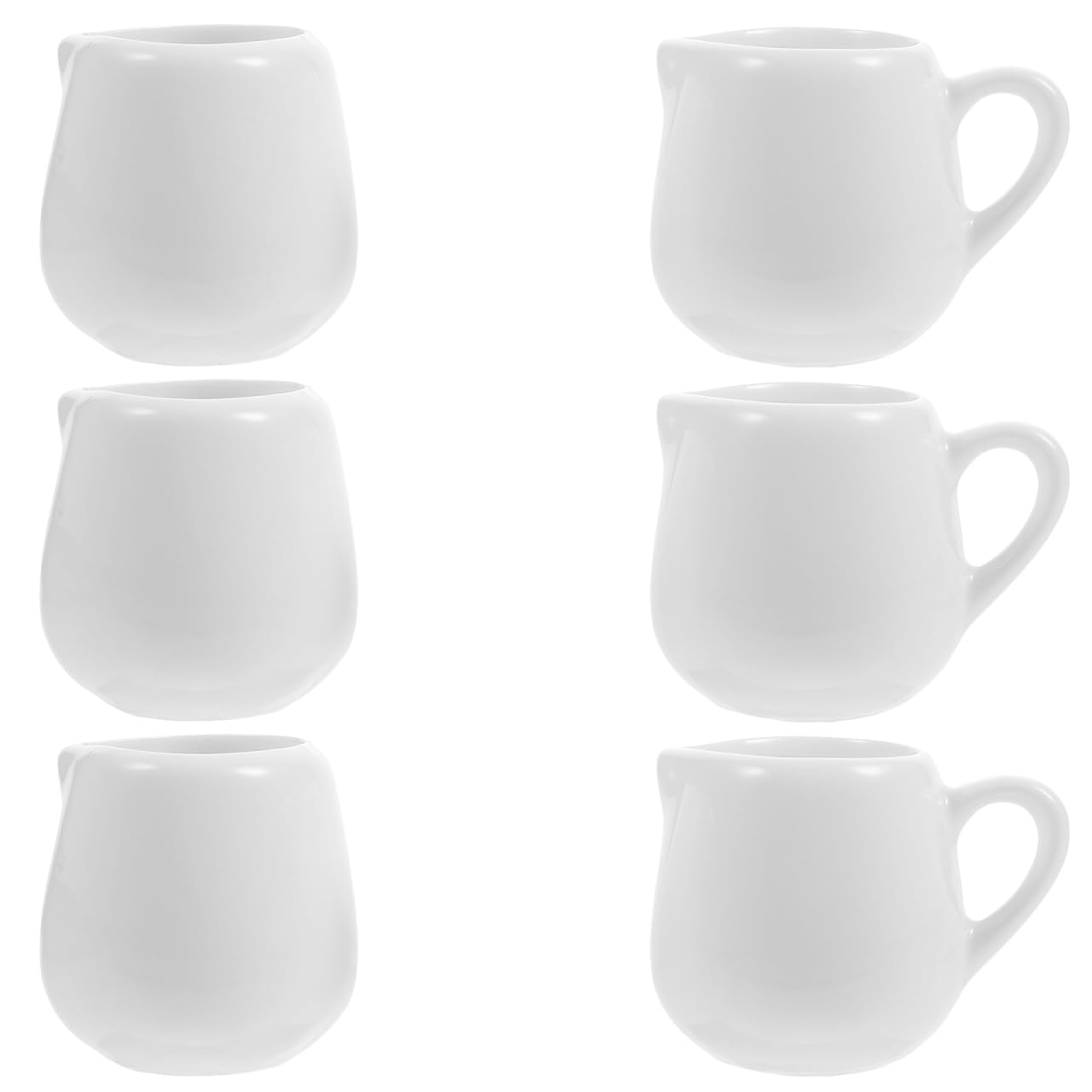 

Luxshiny 6-Piece Ceramic Milk Pitcher, Small Mini Sauce Jug, Coffee Creamer, Easy-to-Use Milk Cup for Home and Restaurant Use