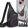 Korean Leisure Chest Bag Oxford Cloth Backpack Trend Men's Messenger Bag Zipper Bag Across Leisure Bag Black.