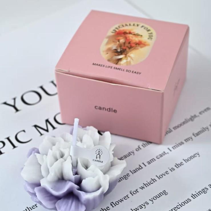 Carnation Scented Candle - Handmade Fragrance, Floral Wax Gift for Teacher's Day, Party Favor in National Style Flower Shape