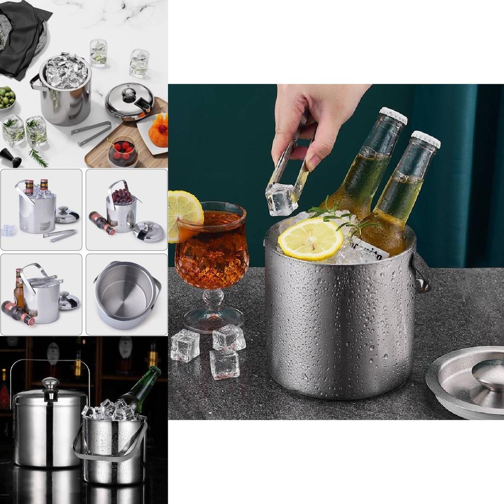 Commercial Stainless Steel Ice Bucket With Insulation For Ktv Bar And Beverage Service
