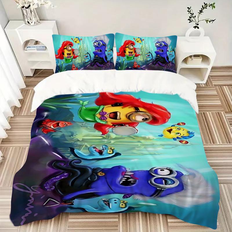 Underwater Adventure Printed 3pcs Bedding Set Soft Microfiber 1 Duvet Cover And 2 Pillowcases Home Bedroom Decor Xmas Gift K1934