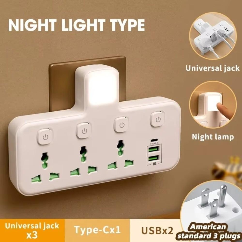 Light Indicator AC Power Strip Durable Wall Mounted Socket  Home Office