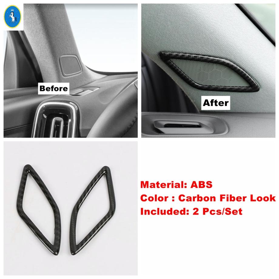 Window Lift Button / A-Pillar Air Outlet / Headlight Switch Cover Trim For Volvo XC40 2018 - 2025 Accessories Carbon Fiber