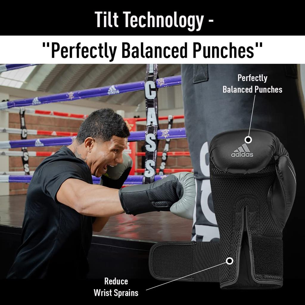 Adidas Combat Sports Boxing Martial Arts Boxing Gloves Speed Tilt 150 Training Boxing Gloves SPD150TG 8OZ Royal/Mat Black/Solar