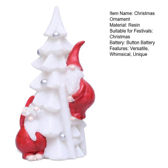Christmas Tree Night Light Glowing Decorative Lamp Santa Climbing Christmas Tree Ornament Desktop Holiday Decor for Home Office