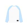 We11done FW22 Round Logo Color Block Raglan Letter Print Crew Neck Long Sleeve T-Shirt Unisex Tops Sky-Blue WD-TT3-22-858-U-SK-0
