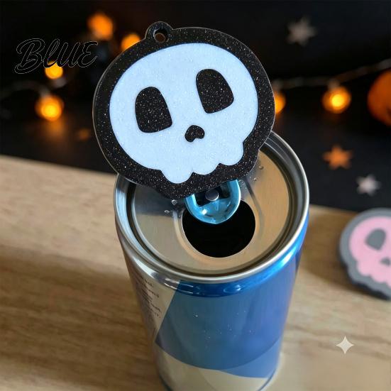 Novelty Holiday Kitchenware Halloween Soda Tab Opener Keychain Cute Skull & Pumpkin Can Puller Reusable Drink Beverage Auxiliary Opener Portable