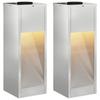 Solar LED Path Light 2 Pcs Silver Galvanized