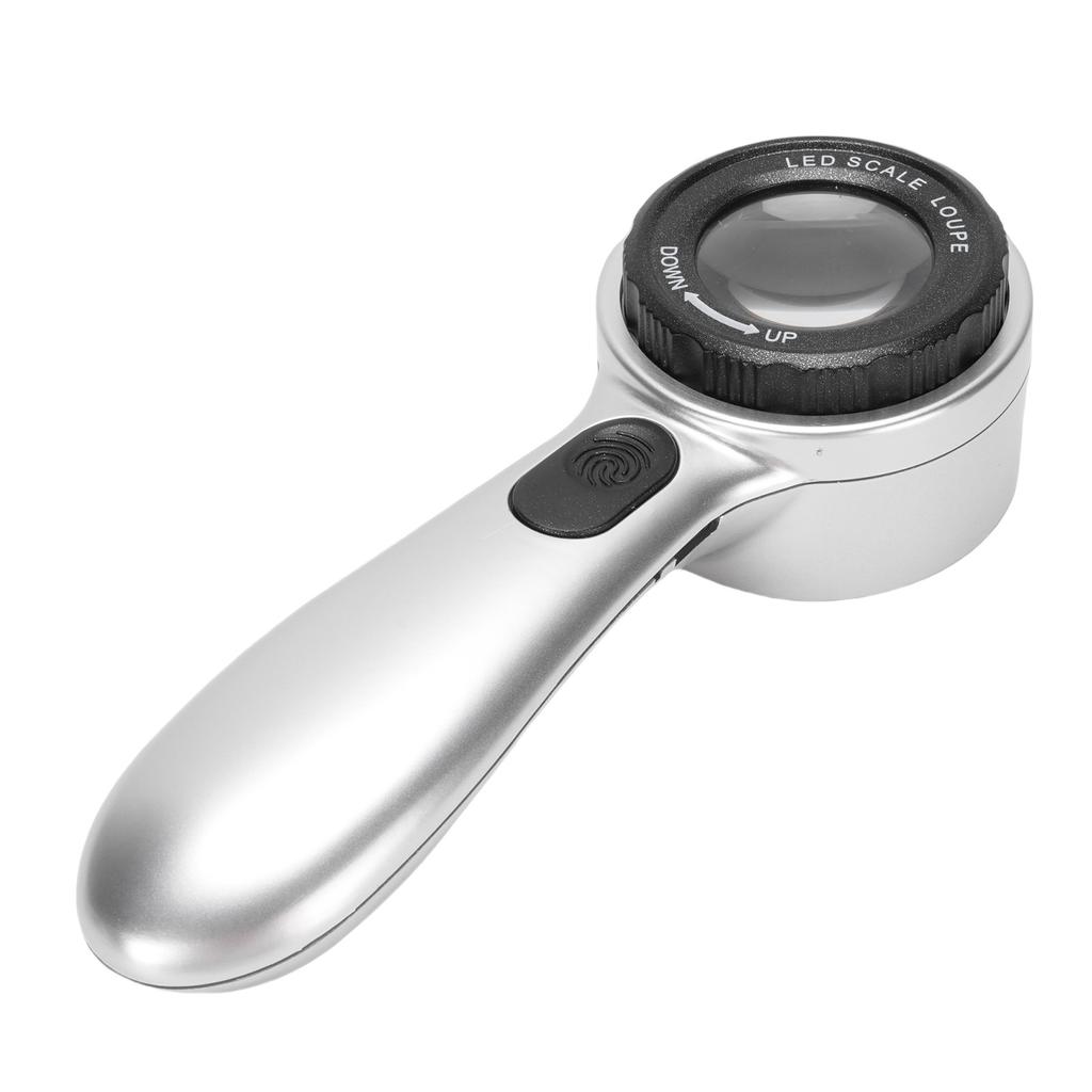 30X Handheld Magnifier LED Lighted Rechargeable Magnifying Glass for Jewelry Calligraphy Inspection 4 Lighting Modes