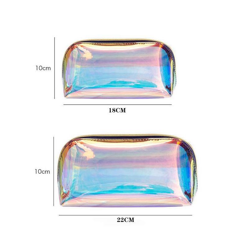 

Переливающаяся красная лазерная дорожная сумка из ТПУ для макияжа и ухода за кожей - Водонепроницаемая и портативная Small (18*9*7.5 cm)