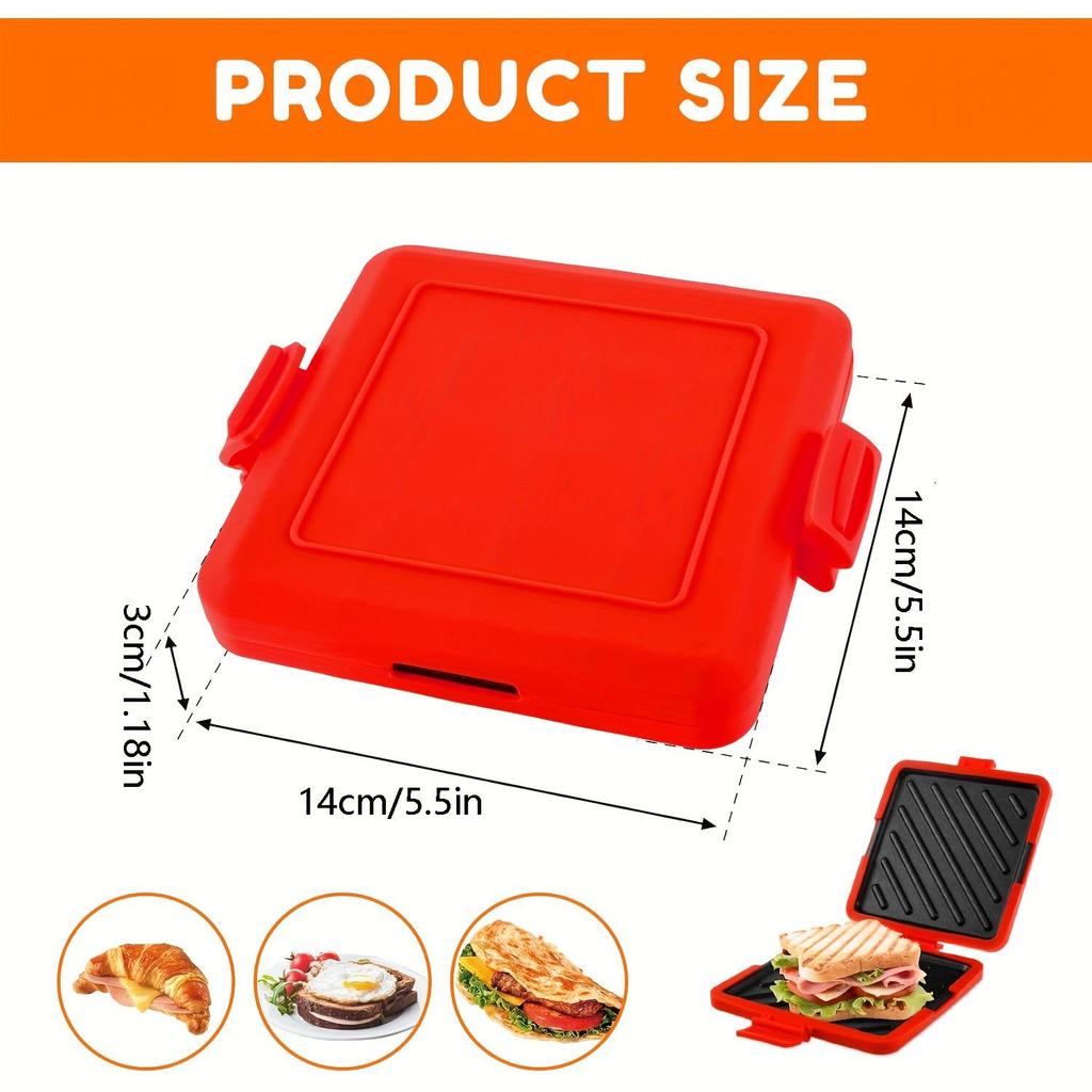 Compact Sandwich Toaster Waffle Maker & Microwave Oven Tray - 420g Breakfast Machine