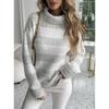 Thickened Long Sleeve Knitted Sweater Women's Loose Outerwear Faux Mink Velvet Autumn Winter Fashion Commute Style