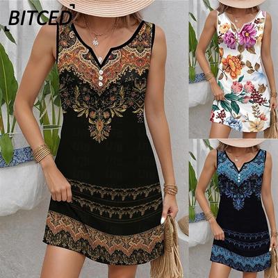 Fashion Summer Spring Sleeveless V-Neck Casual Dresses