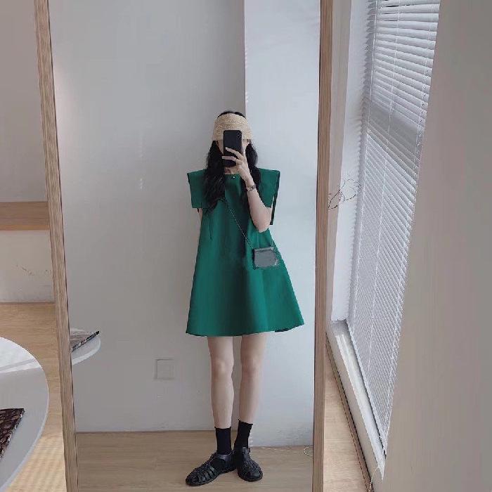 

Женское однотонное платье А-силуэта 2025 года: Шикарный, легкий и зрелый стиль 2XL зелёный