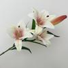 5PCS Artificial Lily Flower Branch Realistic Looking 3D Printed 3 Heads Lily Plant for Wedding Floral Decoration