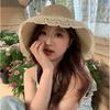 Large Edge Summer Lace Sun Hat Wide Brim Panama Cap French-style Straw Hat  Outdoor Travel