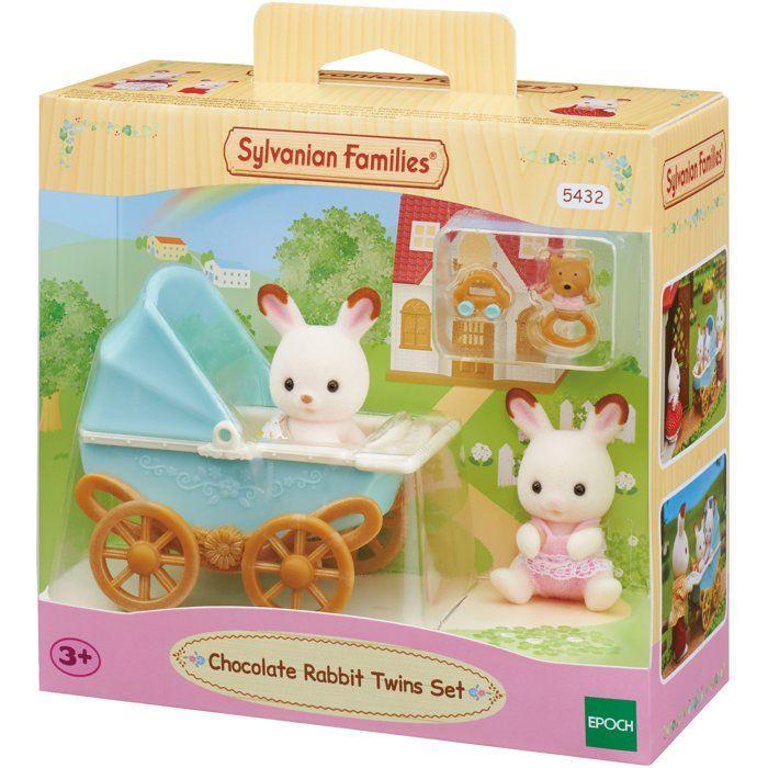 Les jumeaux Lapin Chocolat et poussette double - Sylvanian Families - 5432