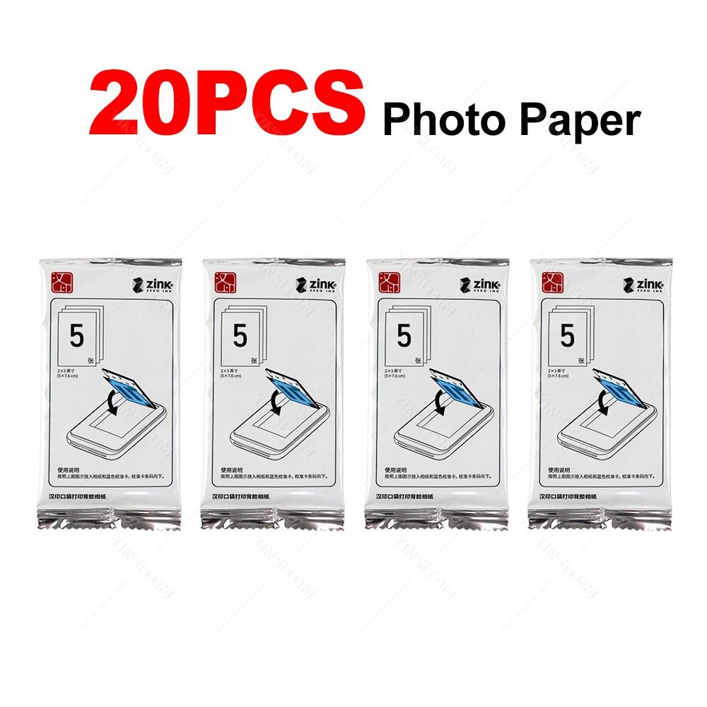 10/20/40/60pcs Zink Sticker Papers 2x3 Inches for HPRT MT53 Z1 Photo Color Printer Machine Adhesive Photo Paper