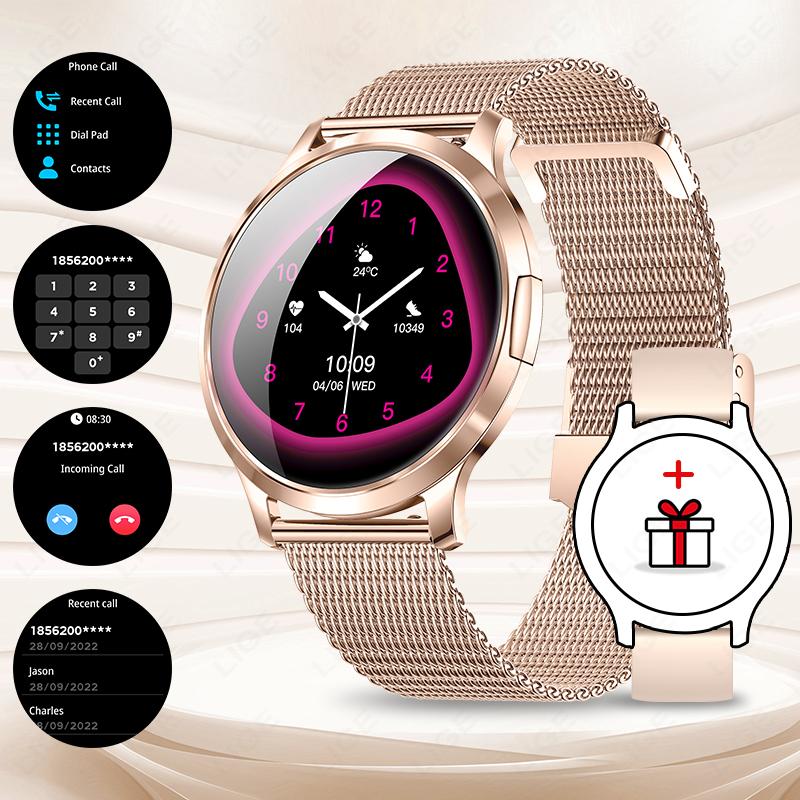 New Smart Watch Women Gift 1.32 Inch Full Touch Screen Sport Fitness Watches Bluetooth Calls Digital Smartwatch Ladies