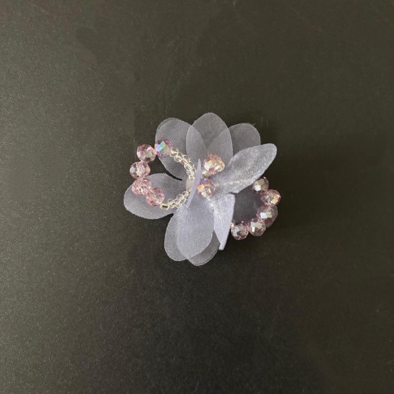 10Pcs Beaded Mesh Flower Patches Sew On Applique DIY Dress Bag Hat Clothing Decorative Accessorie Material Patches