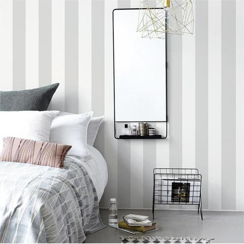 Moderne minimalistische schwarz-weiße gestreifte Wandverkleidung Wohnzimmer Schlafzimmer Raum Hintergrundwandverkleidung Nicht selbstklebend