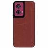 For Motorola Edge 50 Fusion Case Retro Leather Coated PC+TPU Hybrid Phone Protective Cover
