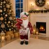 12 Inch Standing Santa Claus Plush Figurine Christmas Decoration Display Ornament Home Tree Table