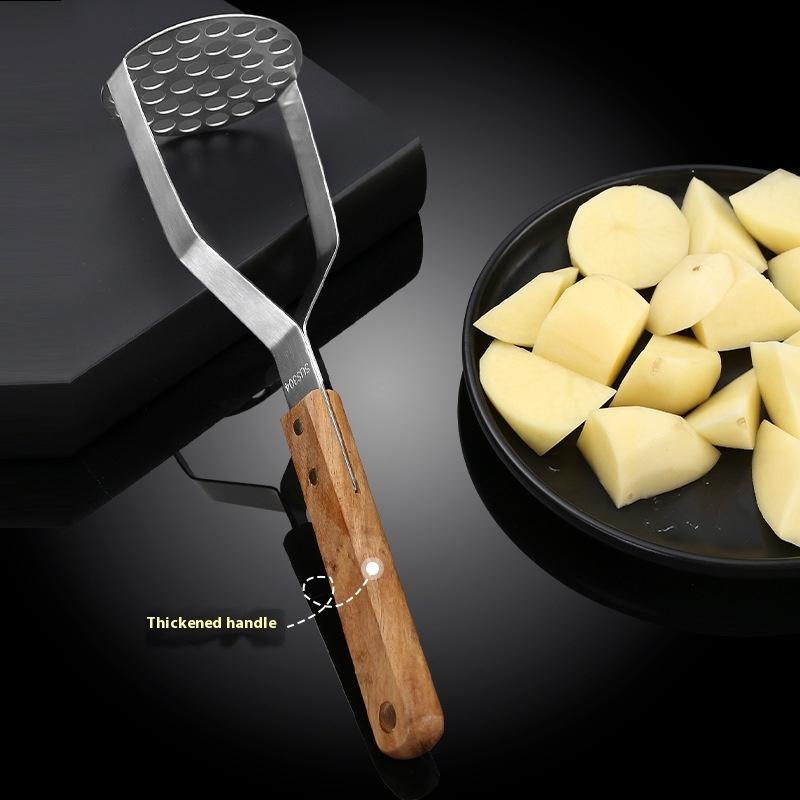 Potato Masher Masher Crush Rod 304 Stainless Steel Solid Wood Handle Household Kitchen Mashing Small Tool Kitchen Tools