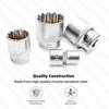 Female Torx Socket Set - CCLIFE - 19pcs - Chrome-Vanadium Steel - Sizes 8mm To 32mm - 6 and 12 Point