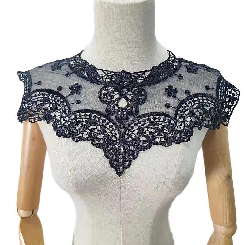 DIY Hollow Lace Collar with Water-Soluble Mesh Embroidery