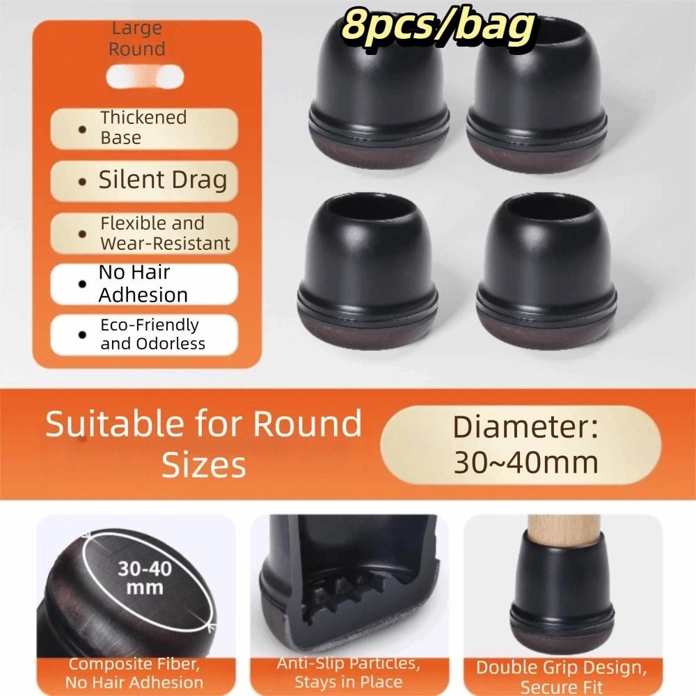 8pcs/bag Silent Silicone Furniture Leg Cover Anti Slip Table Leg Protector Floor Protection  Chairs