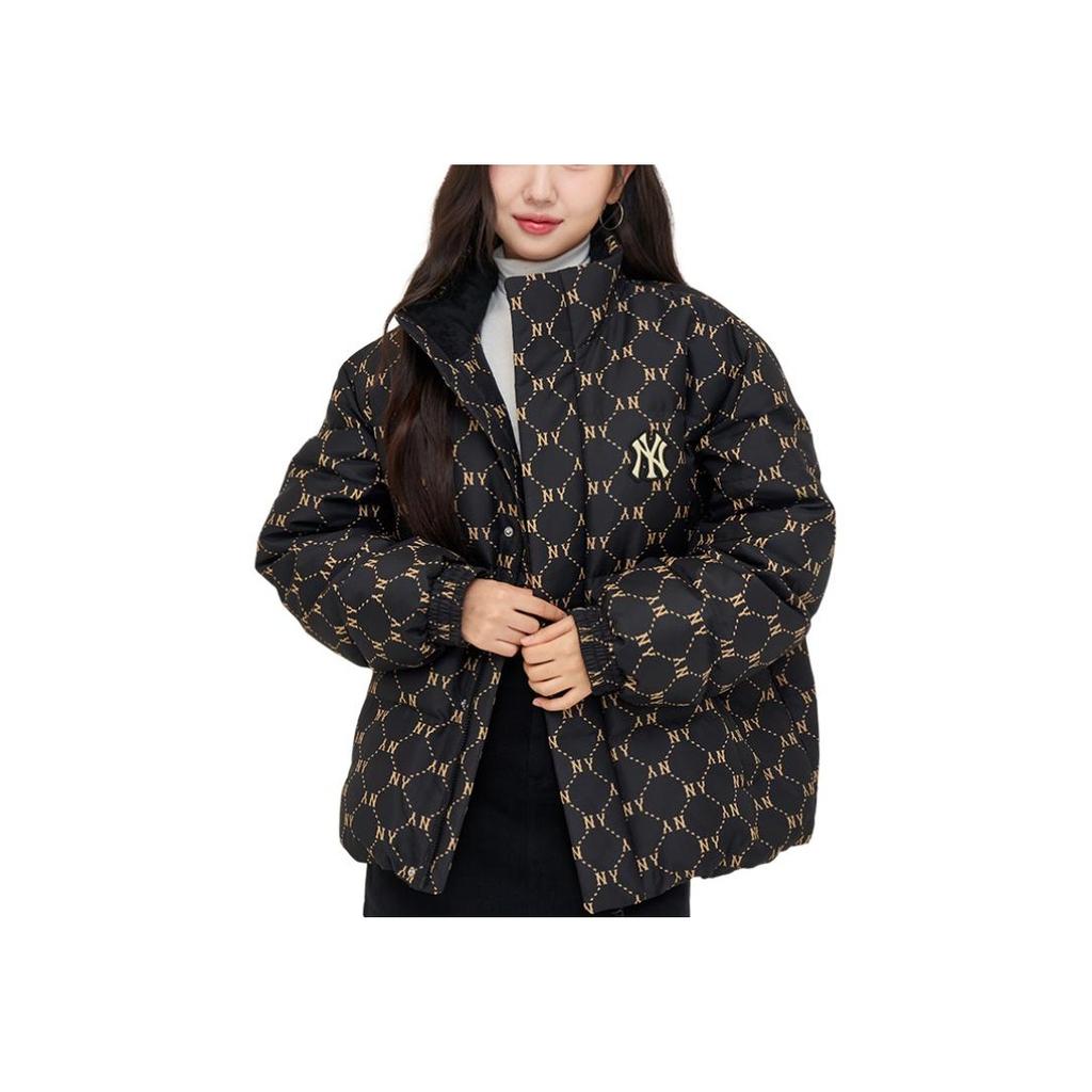MLB New York Yankees Letter Print Design Bequeme Stehkragen Langarm Daunenjacke Unisex Oberbekleidung Schwarz 3ADJM1046-50BKS