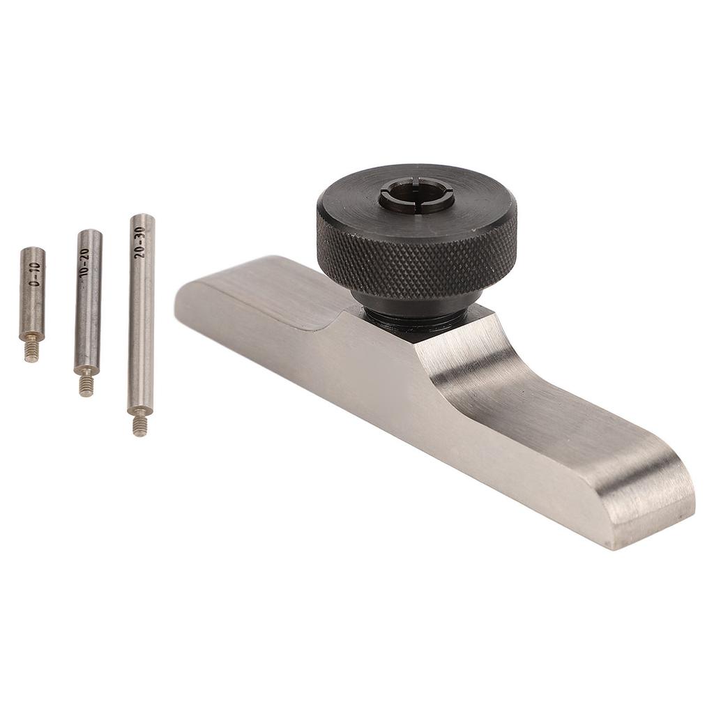 Depth Dial Indicator Base Hardened Stainless Steel Depth Micrometer Stand with 3 Pcs Extension Rods 103x17mm 4.1x0.7in