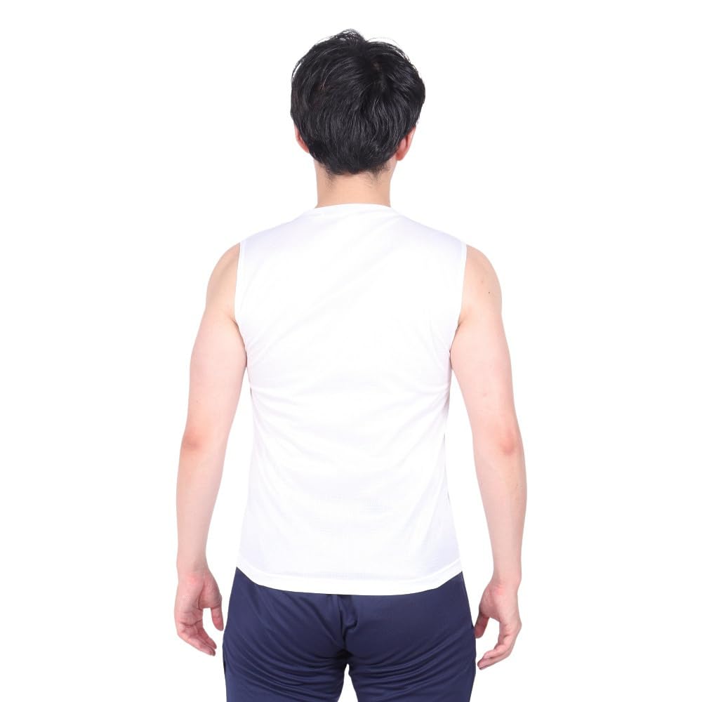 Mizuno Soccer Sleeveless Inner Tank Slim Game and Practice Size L Wear, Shirt, Top, Moisture-Wicking, Quick-Drying, Fit, Wear, Unisex, White/Gold,