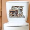Creative Peek-a-Boo Mouse Hole Toilet and Wall Sticker Set Waterproof Self-Adhesive Removable Decal for Bathroom WC Decoration