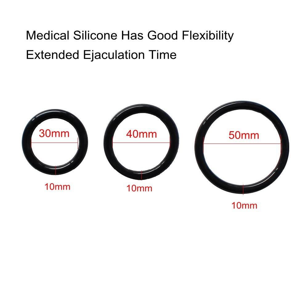 Stretchy Black Set Ejaculation Delay  Rings
