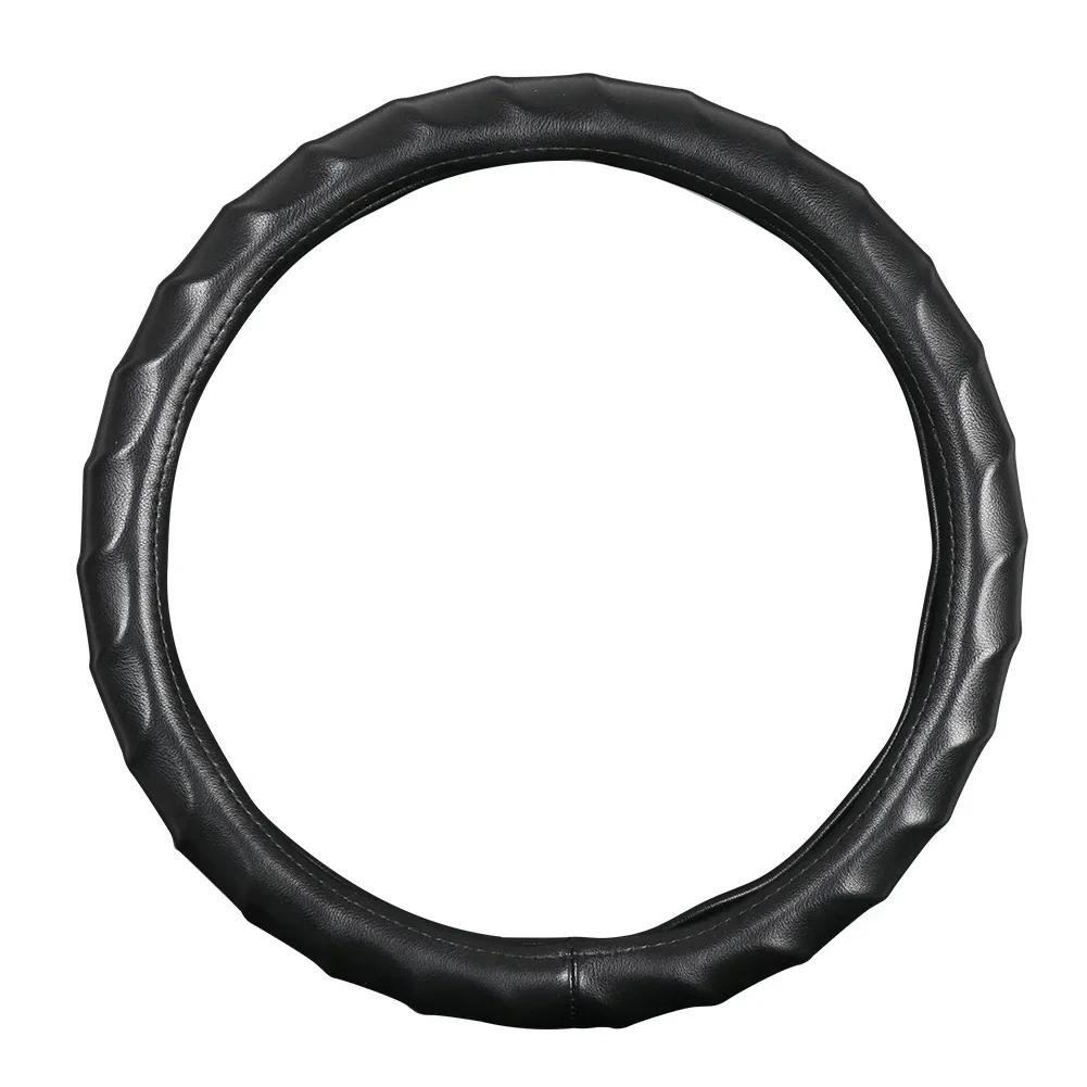 Car Steering Wheel Covers 38cm Breathability Skidproof Imitation Sheepskin Leather Steering Wheel Cover Car Interior Accessories