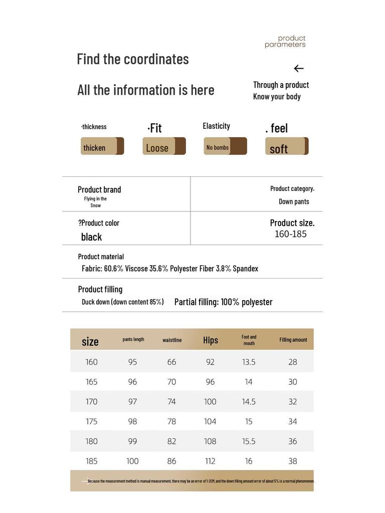 Snowflying Women's High-Waist Warm Down Pants