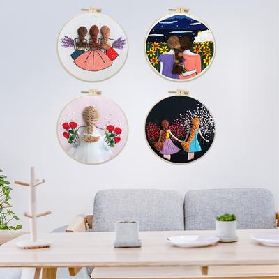 1pc Twin Flower Pattern DIY Embroidery Kit for Beginners