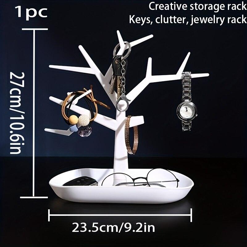 1pc Branch Type Storage Rack Plastic Jewelry Storage Rack Tree-Shaped Creative Watch Jewelry Display Stand Home Decoration