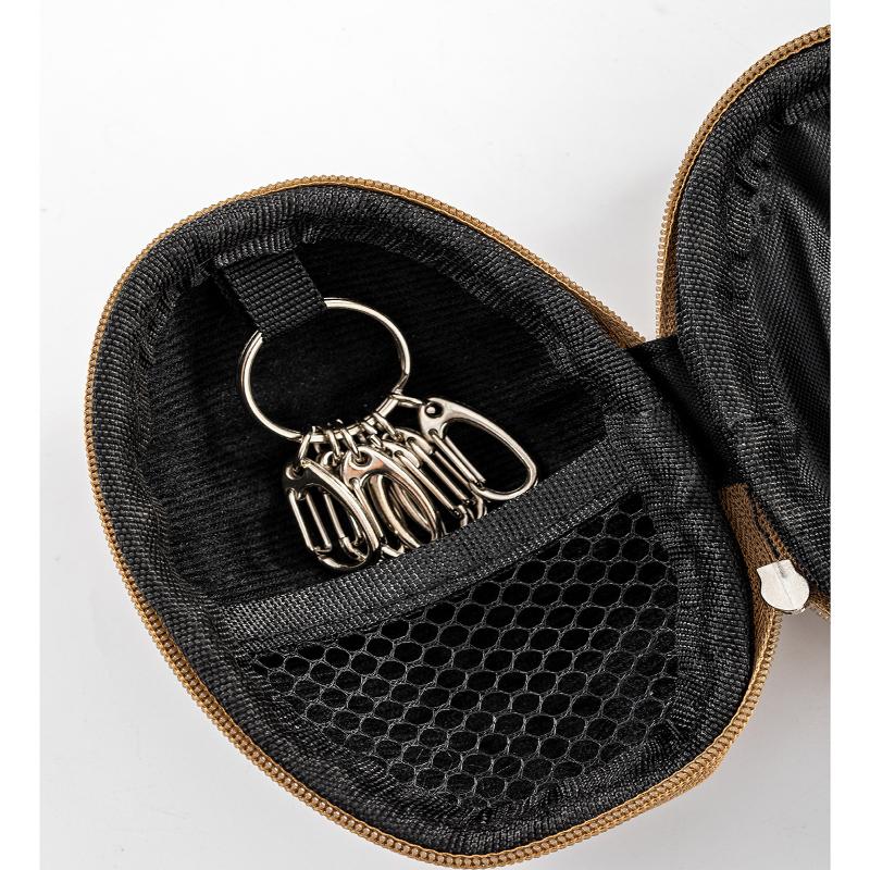 Tactical PU Leather Key Wallet Wear Resistant Large Capacity Small Coin Purse for Storing Keys Coins Cards Outdoor Activities