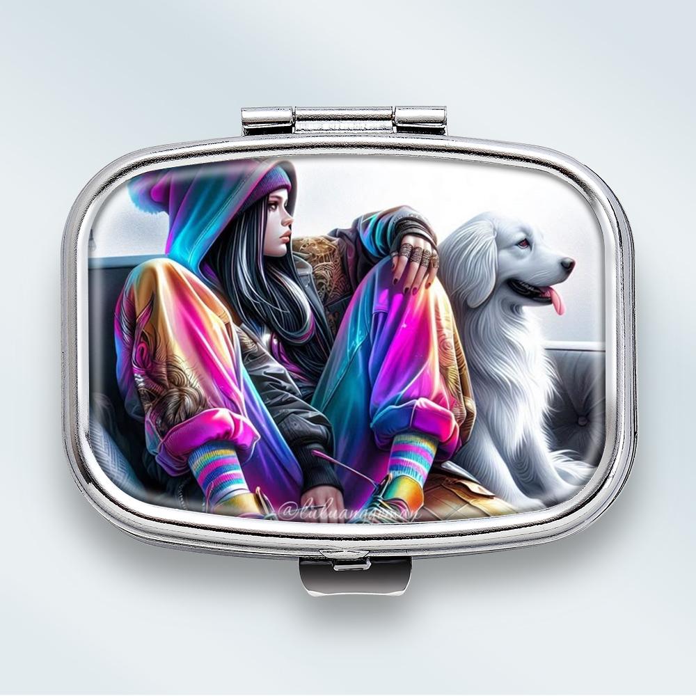 

Mini Metal Jewelry Box, 2 Grids Portable Storage Case, Travel Small Organizer for Earrings and Tiny Items різнокольоровий