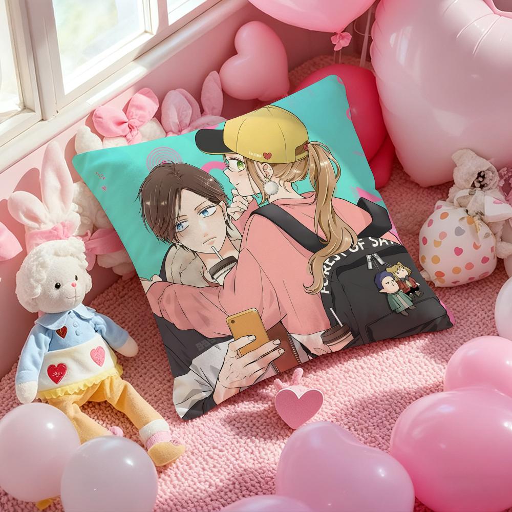 My Love Story with Yamada-kun At Lv999 Cushion Cover Pattern Printed Pillowcase for Living Room Sofa Cushion Cover&Bedroom Decor