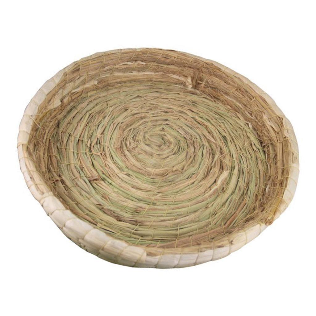 Katzenkorb aus Stroh Handgewebter Katzenkorb Atmungsaktive Runde Katzenkratzbox für Katzen Hunde Kaninchen Gänse