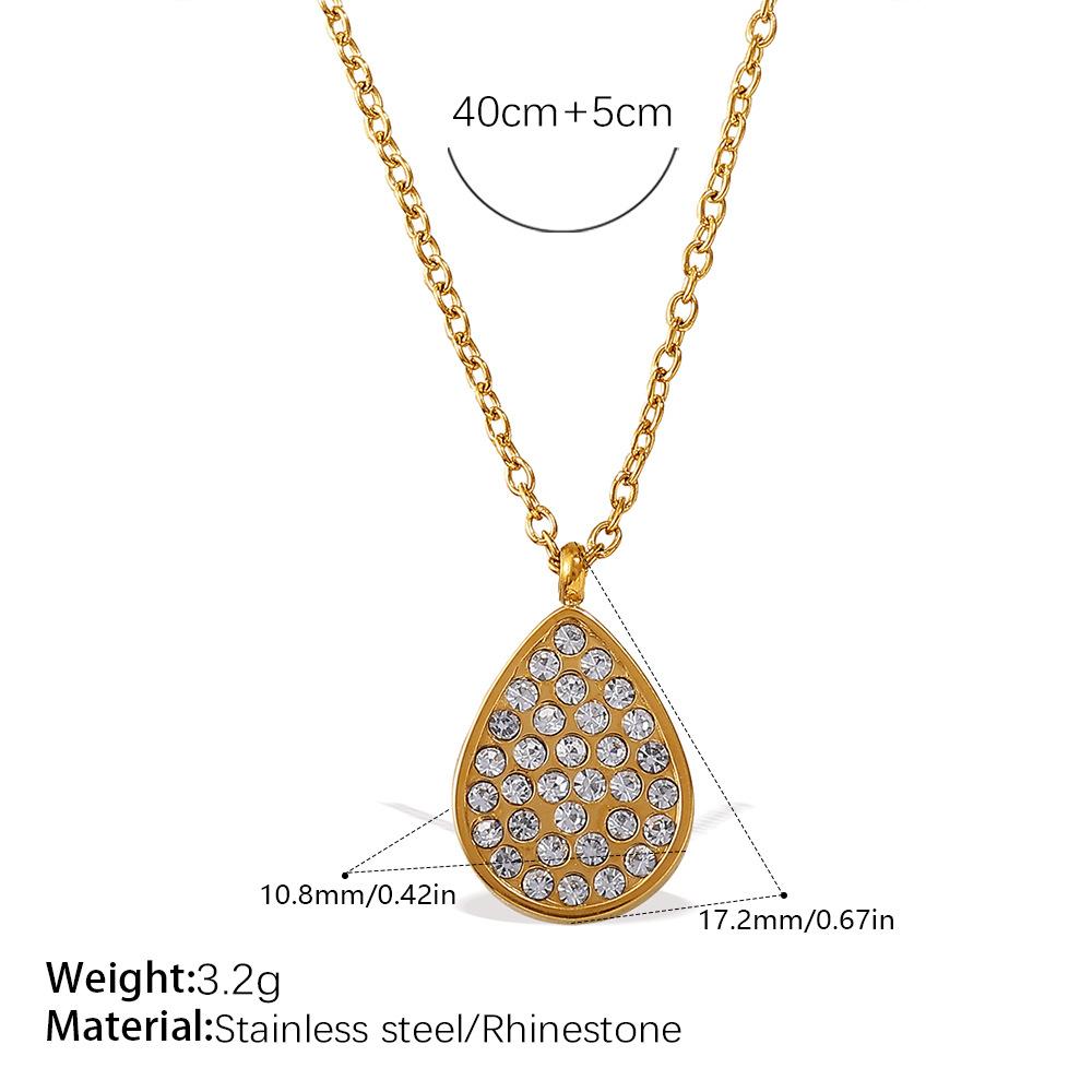 Ins Fashionable Stainless Steel 18K Real Gold Plated Love Heart Claws Fixing Stones Cubic Zircon Pendant Necklace for Women